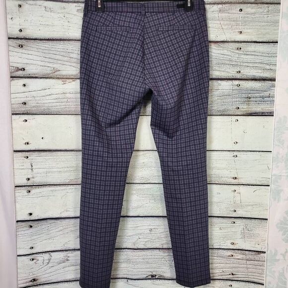KUT from the Kloth Women’s Plaid Skinny Dress Pants Size 12 Purple Gray Stretch - Picture 3 of 7